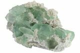 Green Stepped Fluorite Crystals on Quartz - China #163232-1
